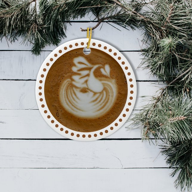 Ornement Rond En Céramique Floral Baristas Art In Latte (Créateur téléchargé)