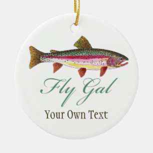 Ornement Rond En Céramique Fly Fishing Fly Gal
