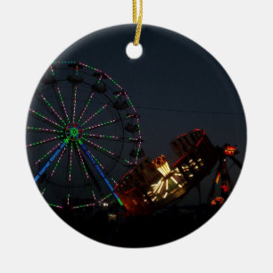 Ornement Rond En Céramique Foire régionale la nuit