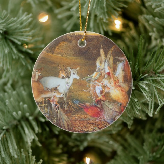 Ornement Rond En Céramique Forêt enchantée par l'artiste John Anster Fitzgera (Arbre)