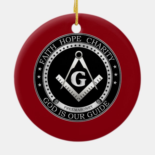 Ornement Rond En Céramique Freemasonry seal (Dos)