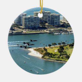 Ornement Rond En Céramique Frelons de San Diego