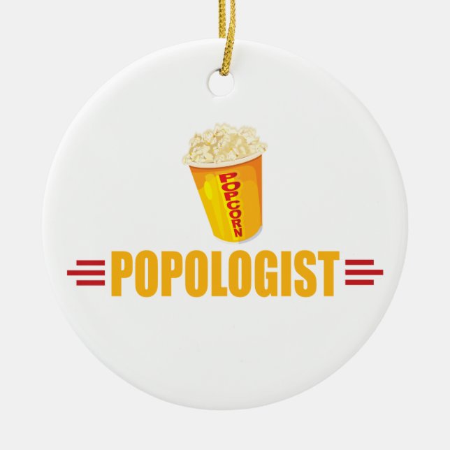 Ornement Rond En Céramique Funny Popcorn (Devant)