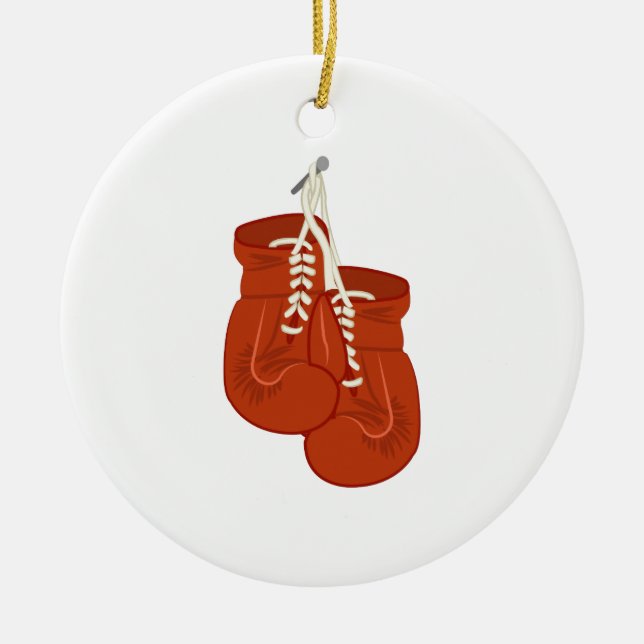 Ornement Rond En Céramique Gants de boxe (Devant)