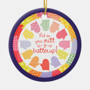 Ornement Rond En Céramique gants de four d'amants d'édredon faisant