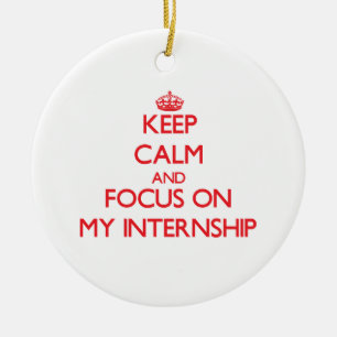 Ornement Rond En Céramique Gardez le calme et le foyer sur mon stage
