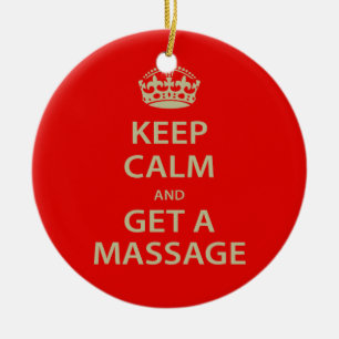Ornement Rond En Céramique Gardez le calme et obtenez un massage