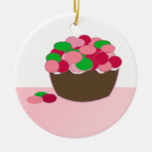 Ornement Rond En Céramique Gâteau Smartie