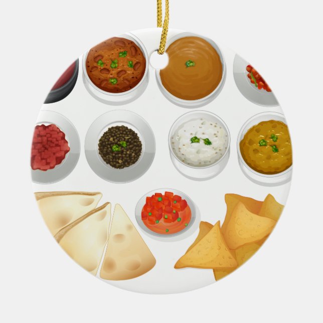 Ornement Rond En Céramique Genre différent de puces et d'immersions (Devant)