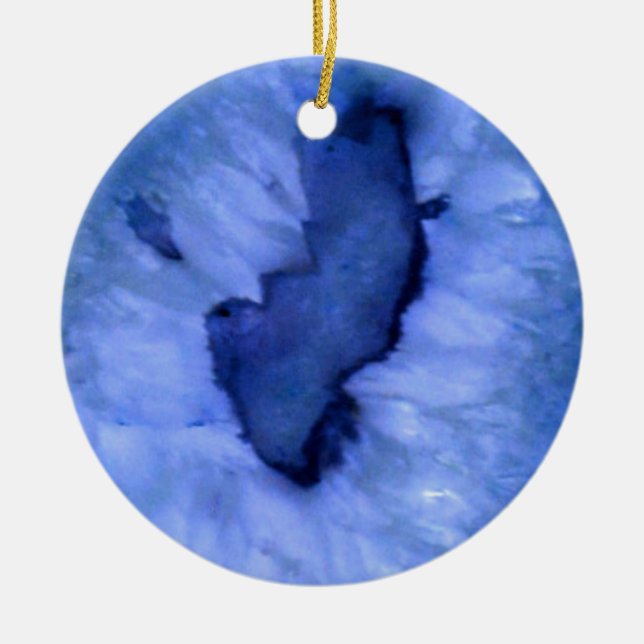 Ornement Rond En Céramique Géodes Agate Quartz Bleu (Devant)