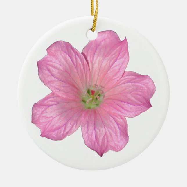 Ornement Rond En Céramique Géranium rose (Devant)
