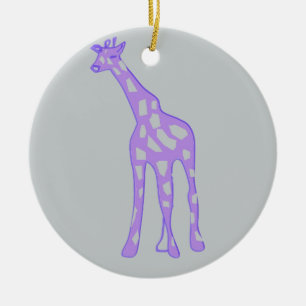 Ornement Rond En Céramique Girafe PURPLE