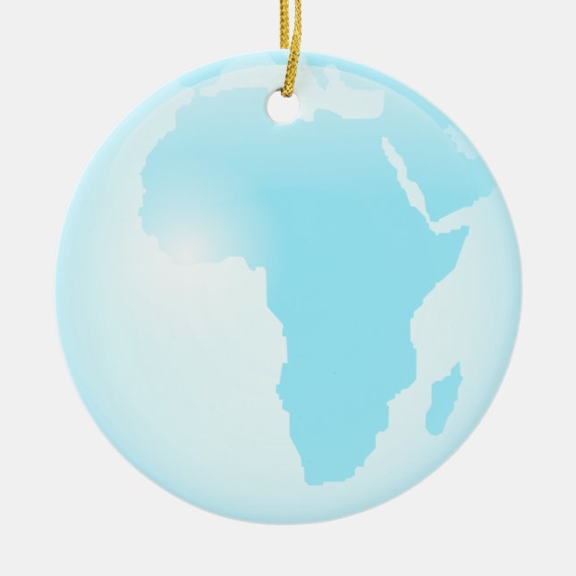 Ornement Rond En Céramique Globe en verre de l'Afrique (Devant)