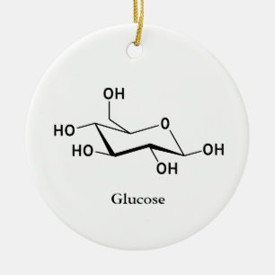 Ornement Rond En Céramique Glucose sucre Molécule Cool de chimie