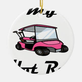 Ornement Rond En Céramique golf cart3
