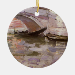 Ornement Rond En Céramique Gondolas de John Singer Sargent, Impressionnisme A