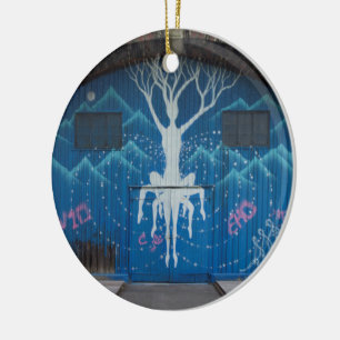 Ornement Rond En Céramique Graffiti Arbre De Vie