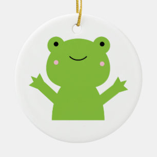 Ornement Rond En Céramique Grenouille