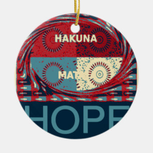 Ornement Rond En Céramique Hakuna matata