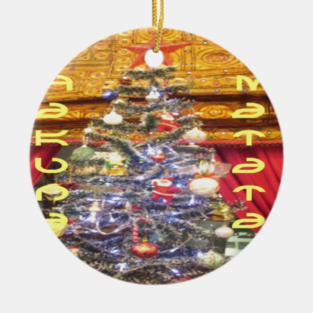 Ornement Rond En Céramique Hakuna Matata Joyeux Noël & un Joyeux Nouvel An.p (Devant)