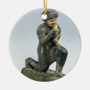 Ornement Rond En Céramique Hammurabi, roi de Babylone, priant avant un sacre