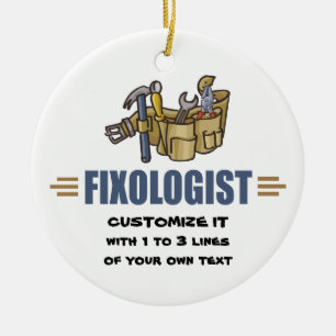 Ornement Rond En Céramique Handyman humoristique