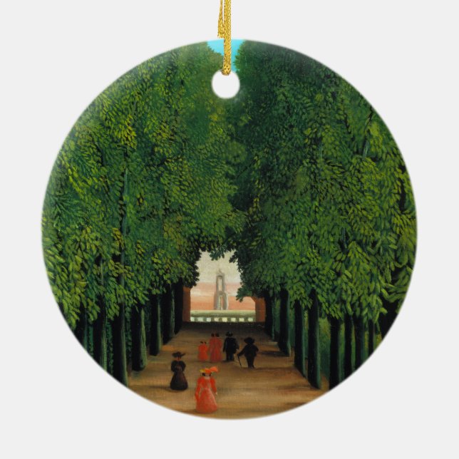 Ornement Rond En Céramique Henri Rousseau, Allée dans le parc à Saint-Cloud (Dos)
