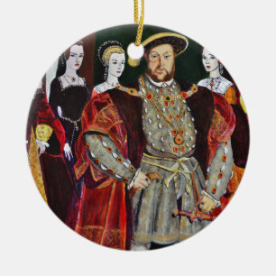 Ornement Rond En Céramique Henry le Huitième et ses six femmes