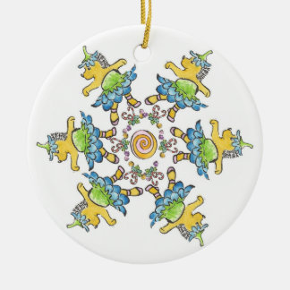 Ornement Rond En Céramique Hérissons de danse