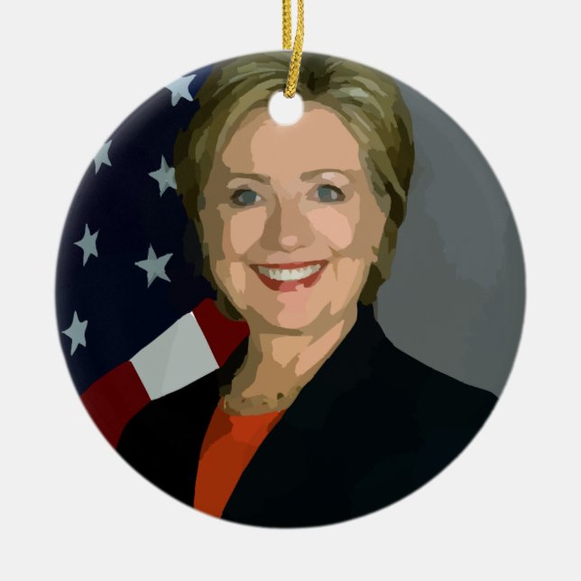 Ornement Rond En Céramique hillary clinton (Devant)