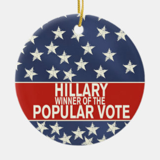 Ornement Rond En Céramique Hillary, gagnant du vote populaire !