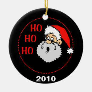 Ornement Rond En Céramique Ho Ho Ho Santa Claus