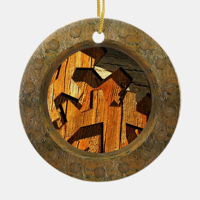 Ornement Rond En Céramique horlogerie à vapeur (Devant)