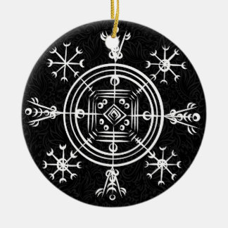 Ornement Rond En Céramique Hulinhjálmur - Norse Sigil d'Invisibilité