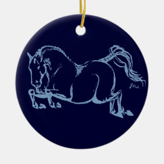 Ornement Rond En Céramique Hunter Jumper Art