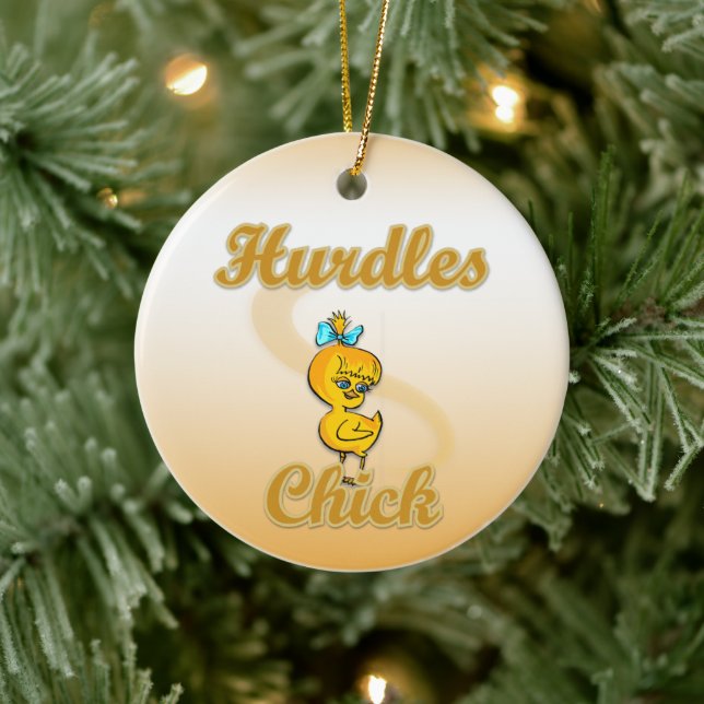Ornement Rond En Céramique Hurdles Chick (Arbre)