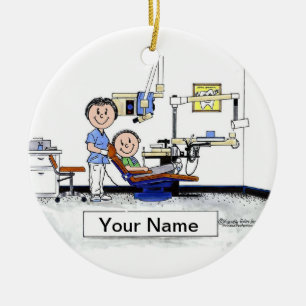 Ornement Rond En Céramique Hygiéniste dentaire - femelle