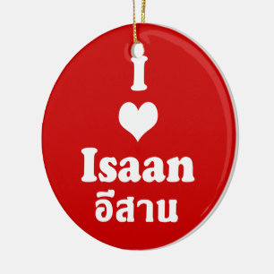 Ornement Rond En Céramique I Love (Coeur) Isaan