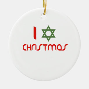 Ornement Rond En Céramique I vert de Noël de Hanoukka