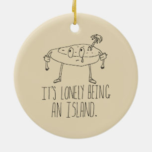 Ornement Rond En Céramique Île de bande dessinée