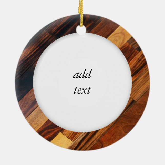 Ornement Rond En Céramique Image diagonale du plancher en bois (Dos)