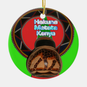 Ornement Rond En Céramique Imprimer Hakuna Matata Kenya Art