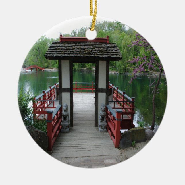 Ornement Rond En Céramique Inspiration japonaise (Devant)