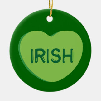 Ornement Rond En Céramique Irish Candy Heart