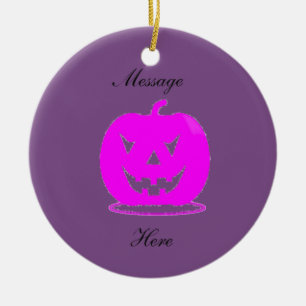 Ornement Rond En Céramique Jack rose olantern Halloween Thunder_Cove