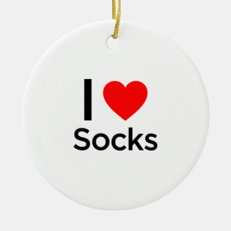 Ornement Rond En Céramique J'adore les chaussettes