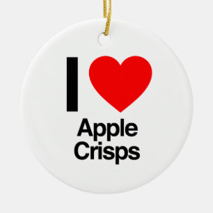 Ornement Rond En Céramique j'adore les chips de pommes