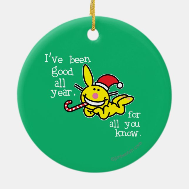 Ornement Rond En Céramique J'ai été bon toute l'année (Dos)