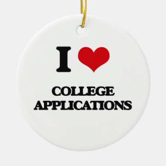 Ornement Rond En Céramique J'aime des applications d'université