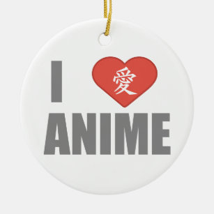 Ornement Rond En Céramique J'aime l'Anime
